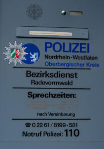 Türschild Polizeibüro Radevormwald